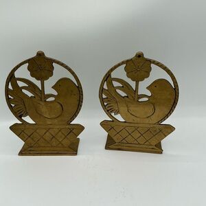 Marco Polo vintage brass bird bookends